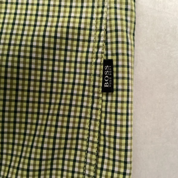 Hugo Boss Green Check Dress Shirt, Size S - Picture 3 of 7